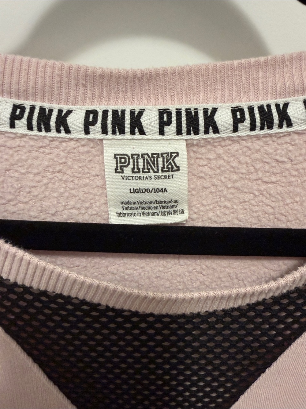 PINK Victoria's Secret Men's Pale Pink Crewneck Pullover - Picture 3 of 3